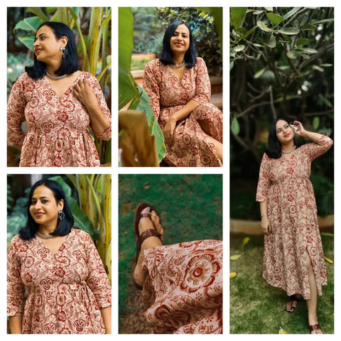 full detailing kalamkari dress