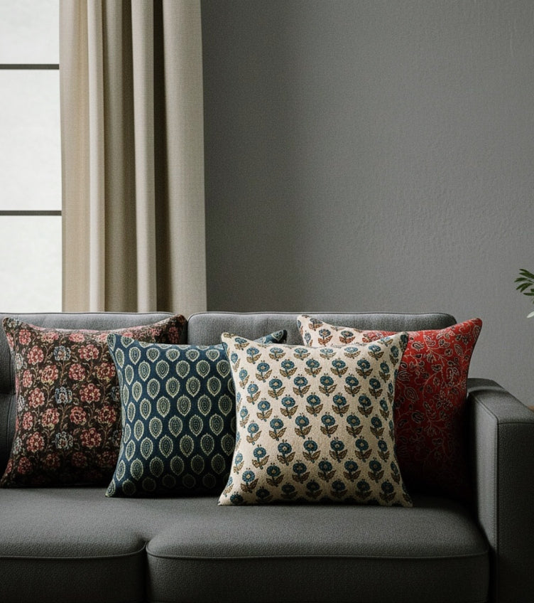 Ajrakh Cushion Covers