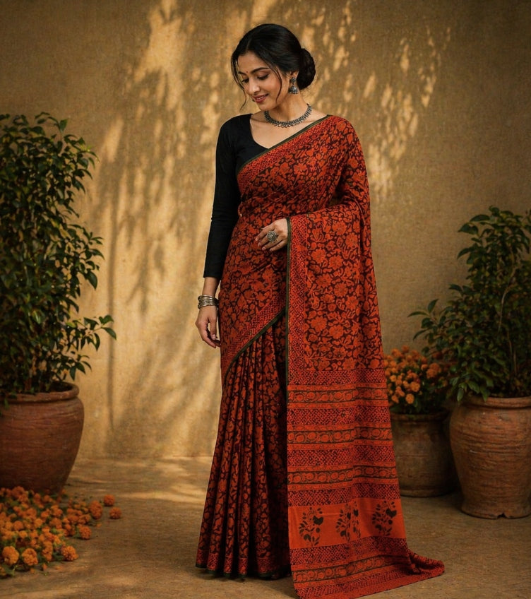 Hand Block Print Sarees