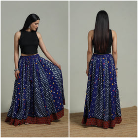 Bandhani Tie-Dye 24 Kali Patchwork Cotton Long Skirt 24