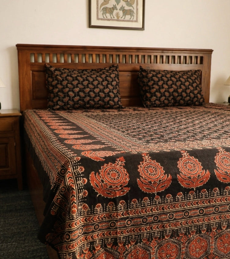 Ajrakh Cotton Bedsheets