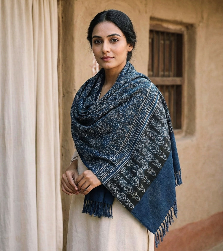 Ajrakh Woolen Stoles