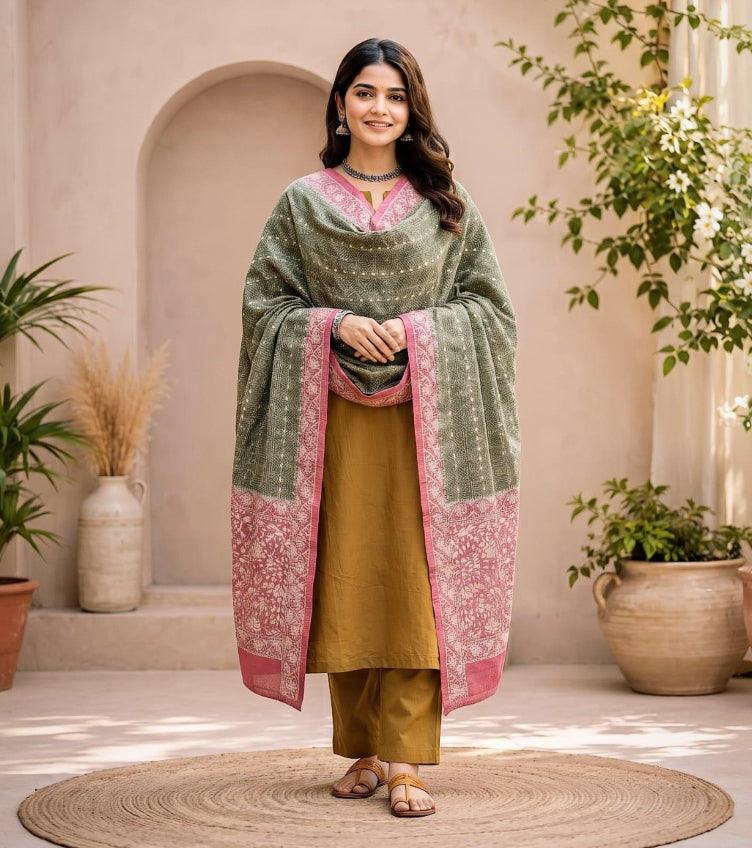 Kantha Embroidered Dupattas