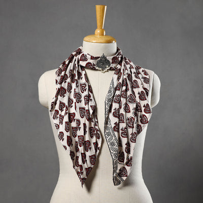 Block Printed Pendant Necklace Scarf