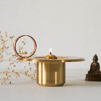 Lunar Oil Lamp in Brass