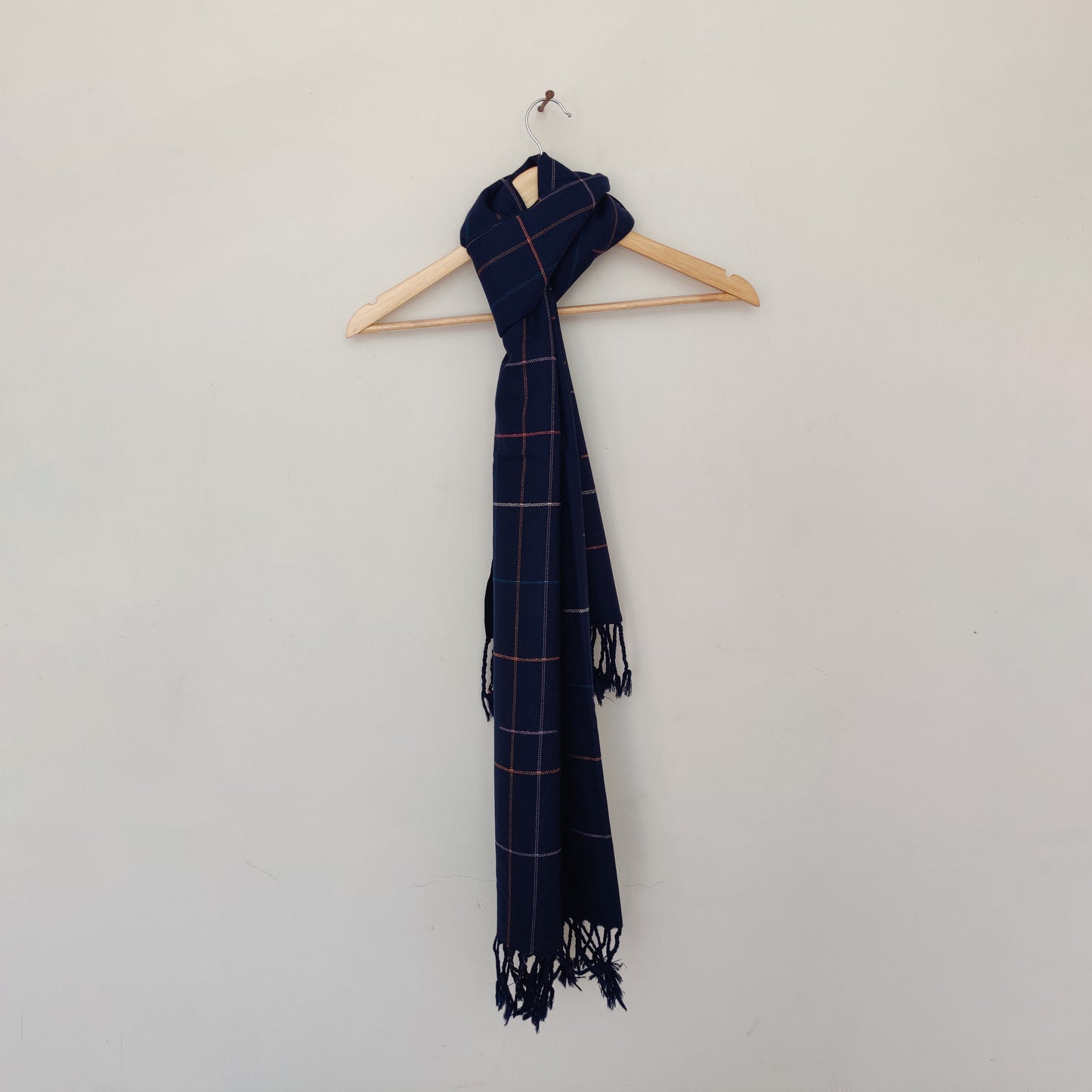 Blue Multicolor Handwoven Merino Wool Stole