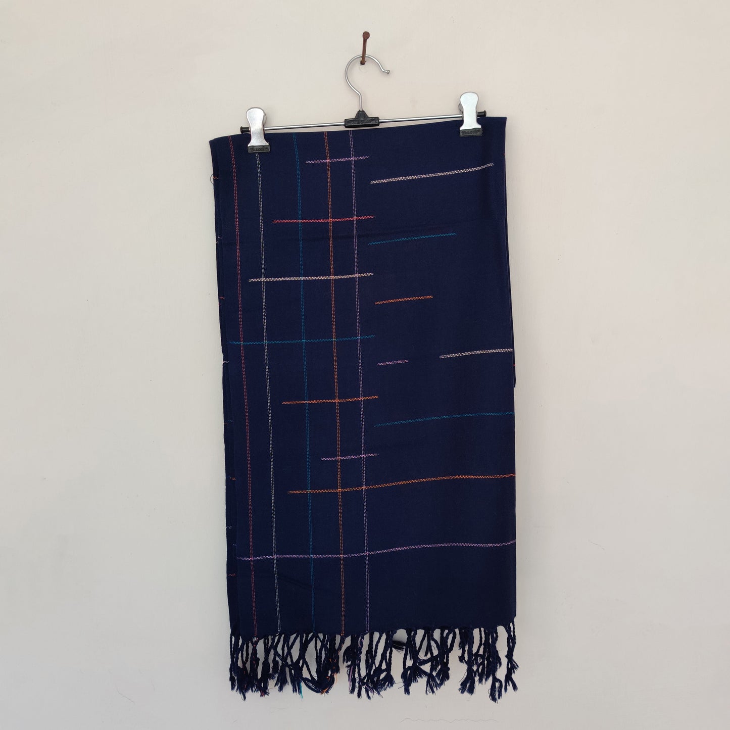 Blue Multicolor Handwoven Merino Wool Stole