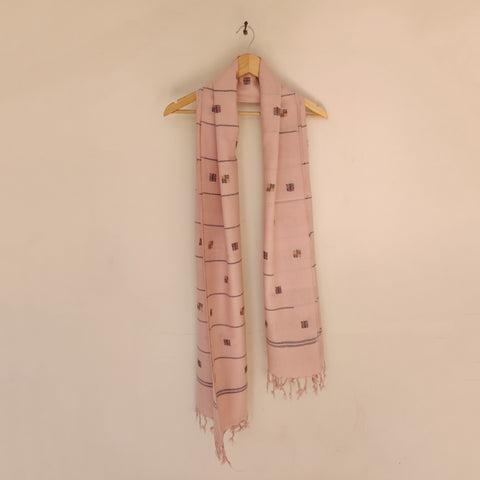 Peach - Pink Multicolor Handwoven Merino Wool Stole