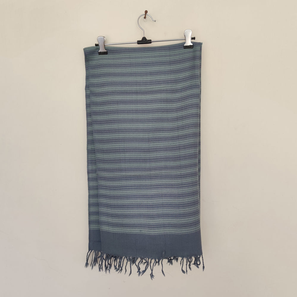 Blue - Grey Handwoven Merino Wool Stole