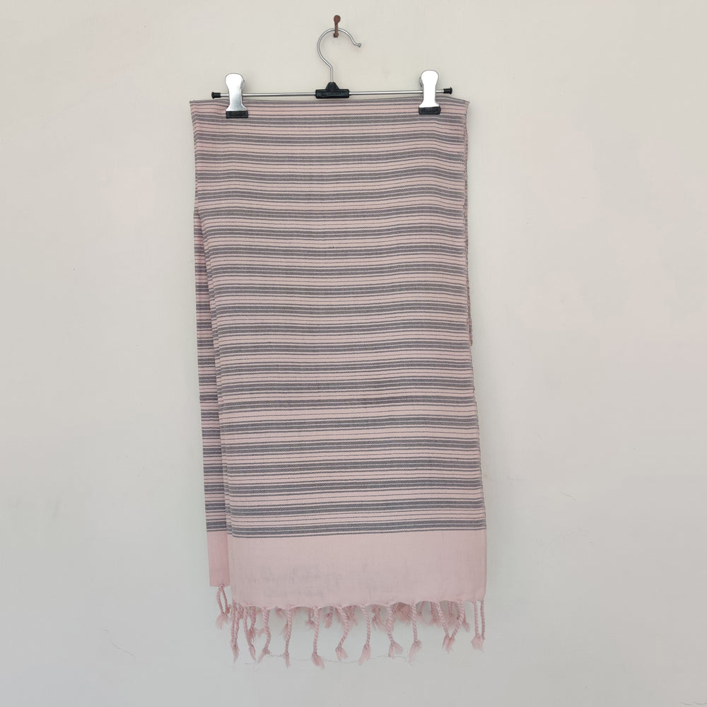 Multicolor - Pink Grey Handwoven Merino Wool Stole