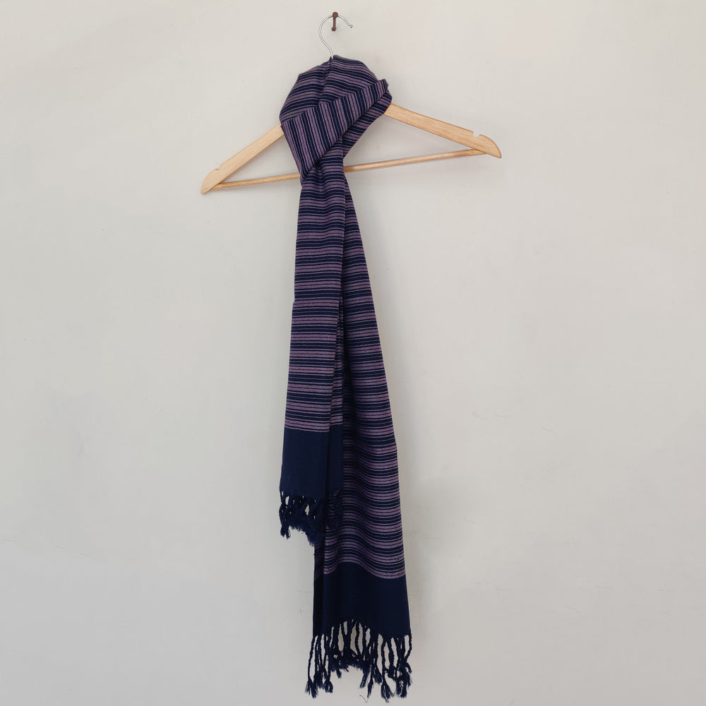 Blue - Purple Pink Handwoven Merino Wool Stole