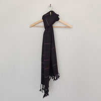 Black - Brown Multicolor Handwoven Merino Wool Stole