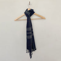 Blue Grey Handwoven Merino Wool Muffler