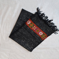 Black Multicolor Handwoven Sheep Wool Kinnauri Stole