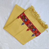 Yellow Multicolor Handwoven Sheep Wool Kinnauri Stole