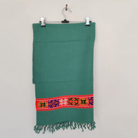 Sea green Multicolor Handwoven Sheep Wool Kinnauri Stole