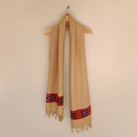 Beige - Creamy Yellow Multicolor Handwoven Sheep Wool Kinnauri Stole