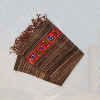 Brown Multicolor Handwoven Sheep Wool Kinnauri Stole