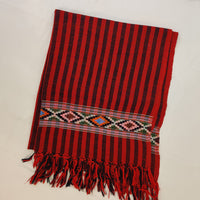 Red Black Multicolor Handwoven Sheep Wool Kinnauri Stole