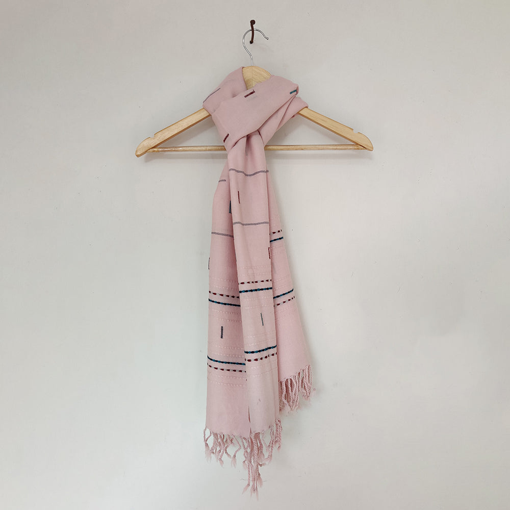 Pink Handwoven Merino Wool Stole