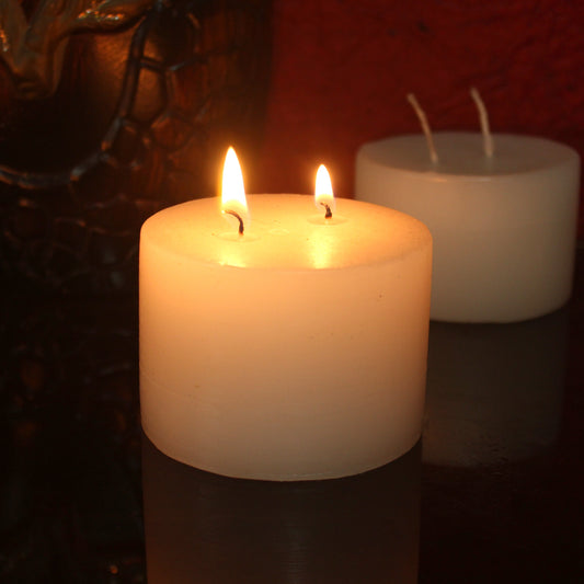 Premium, Perfumed White Pillar Candle (Set of 2)