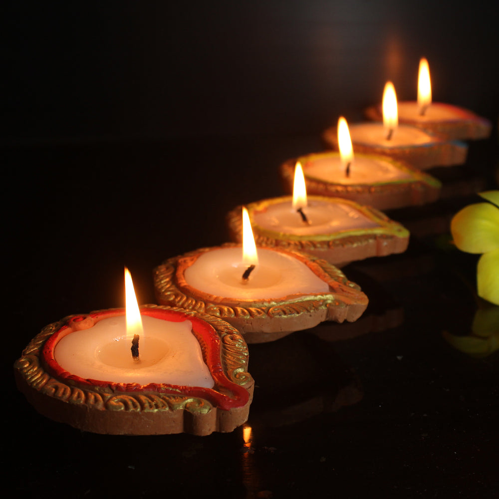 Wax Filled Diyas Set