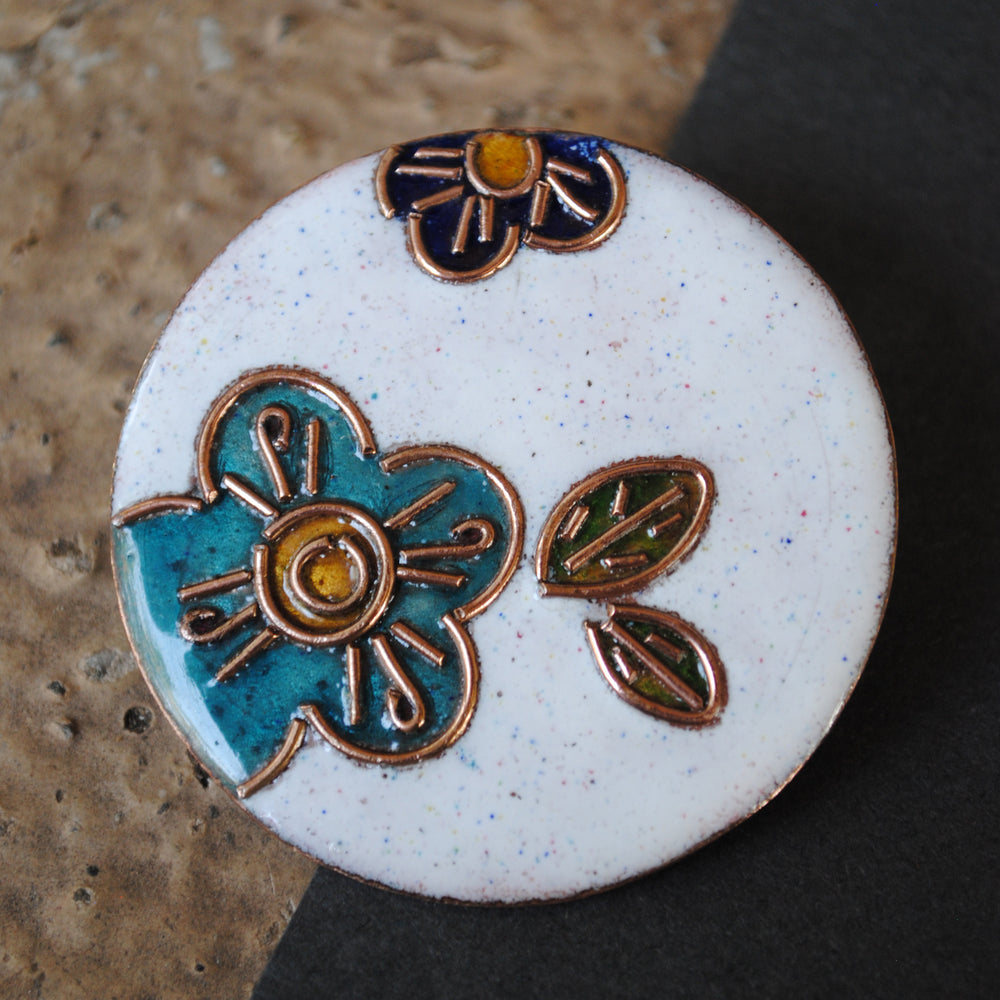 Handcrafted Phool Copper Enamel Lapel Pin