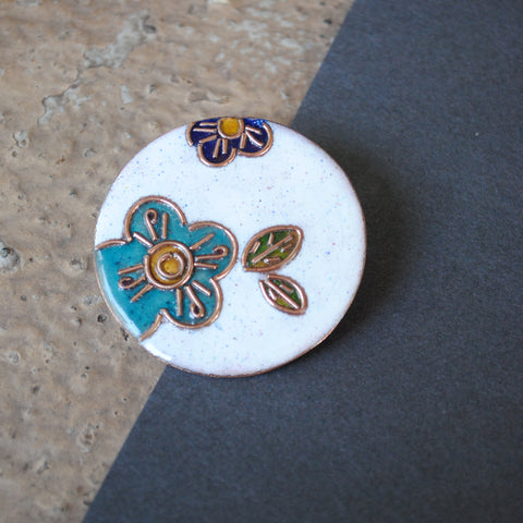 Handcrafted Phool Copper Enamel Lapel Pin