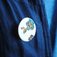 Handcrafted Phool Copper Enamel Lapel Pin