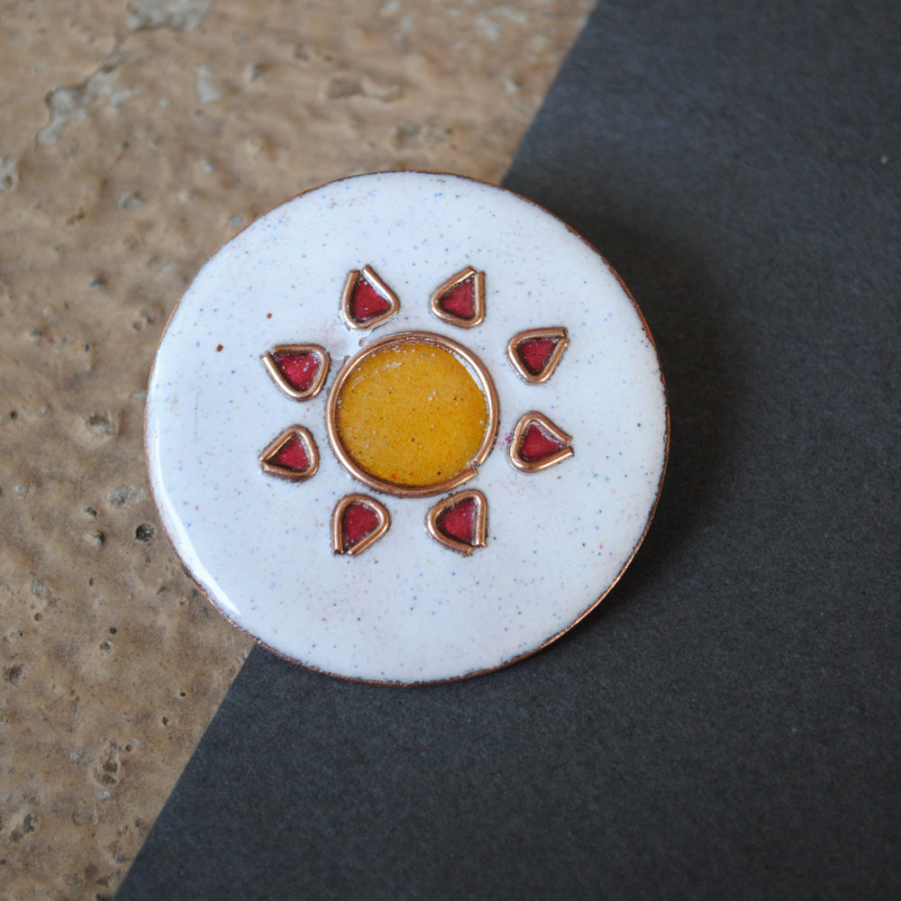 Handcrafted Sooraj Copper Enamel Lapel Pin