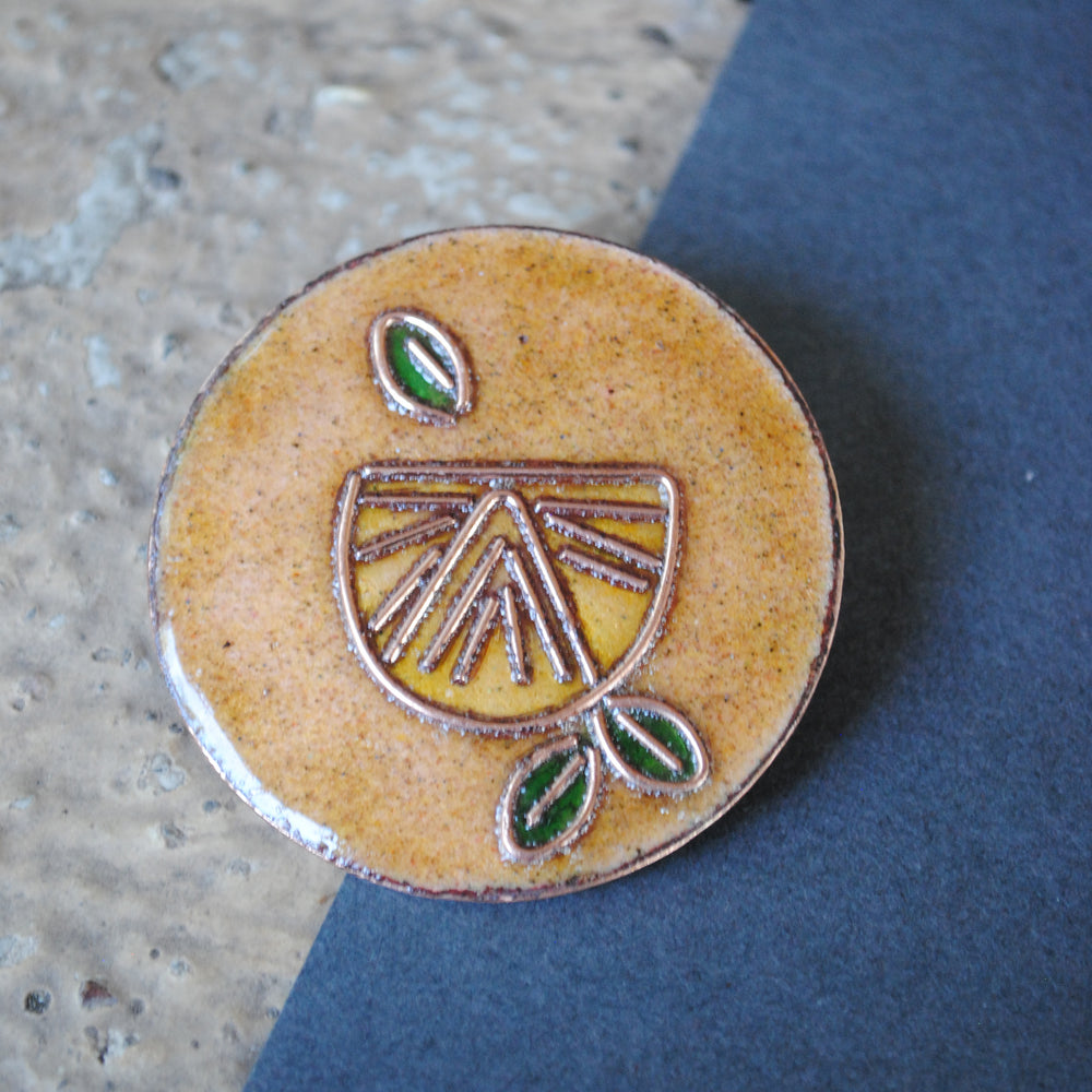 Handcrafted Nimbuzz Copper Enamel Lapel Pin