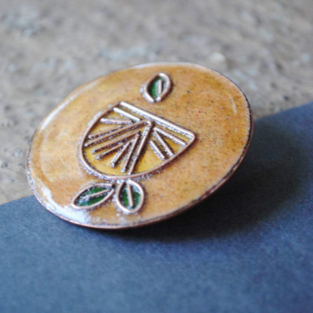 Handcrafted Nimbuzz Copper Enamel Lapel Pin