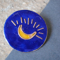 Handcrafted Chanda Copper Enamel Lapel Pin