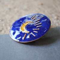 Handcrafted Chanda Copper Enamel Lapel Pin