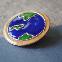 Handcrafted Earthy Copper Enamel Lapel Pin