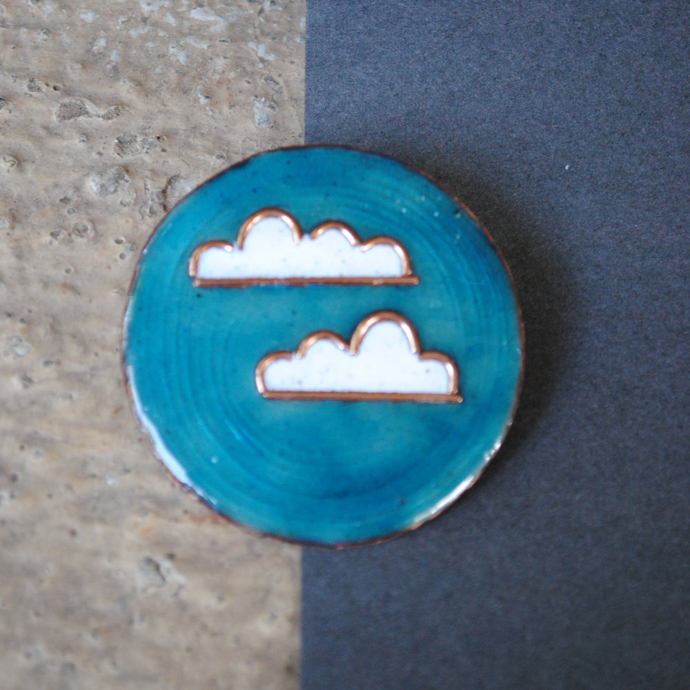 Handcrafted Baadal Copper Enamel Lapel Pin