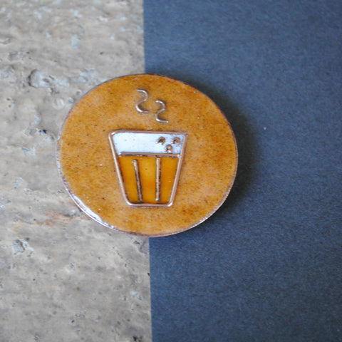 Handcrafted Chaai Paani Copper Enamel Lapel Pin