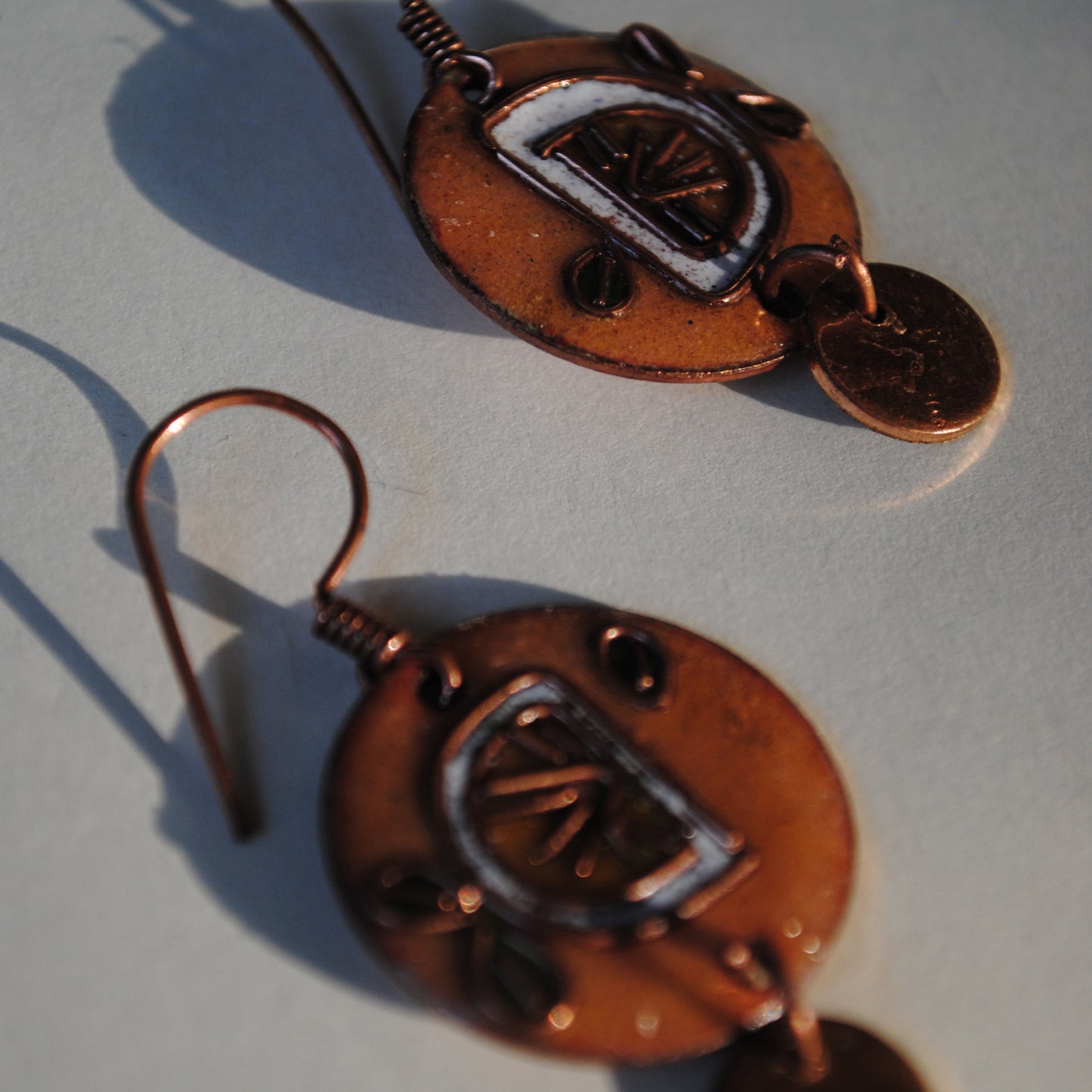 Handcrafted Nimbuzz Copper Enamel Earrings