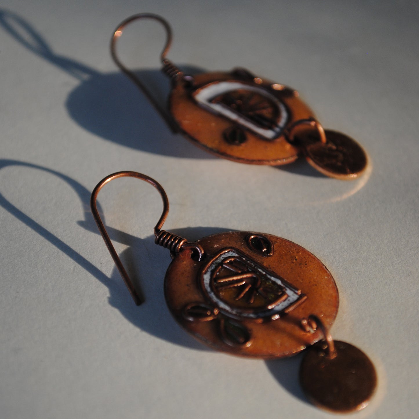 Handcrafted Nimbuzz Copper Enamel Earrings