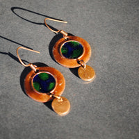 Handcrafted Earthy Copper Enamel Earrings