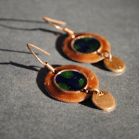 Handcrafted Earthy Copper Enamel Earrings