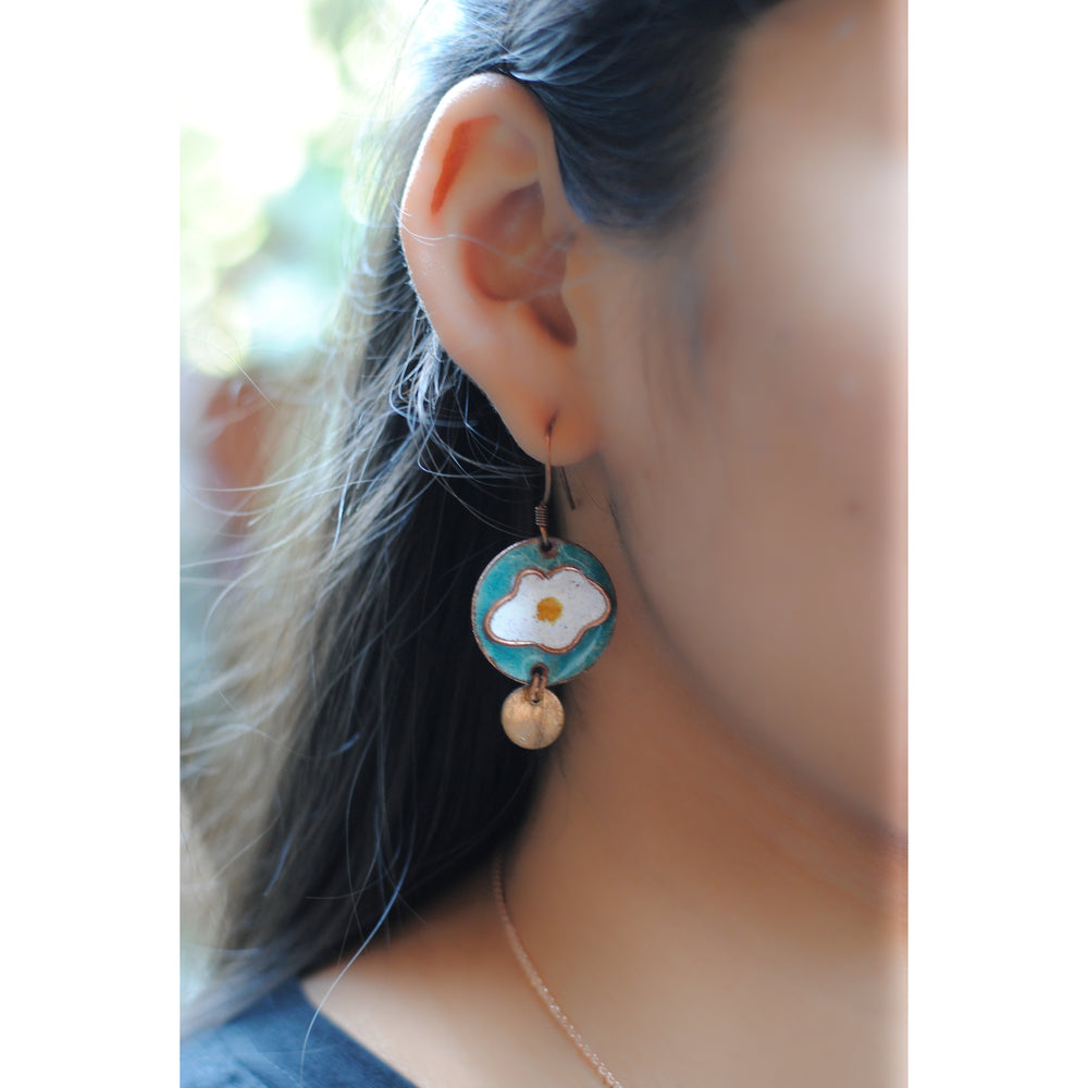 Handcrafted Ande ka Funda Copper Enamel Earrings