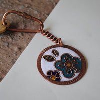 Handcrafted Phool Copper Enamel Keychain