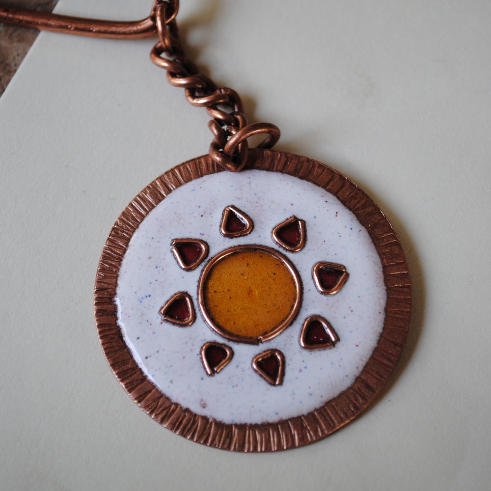 Handcrafted Sooraj Copper Enamel Keychain