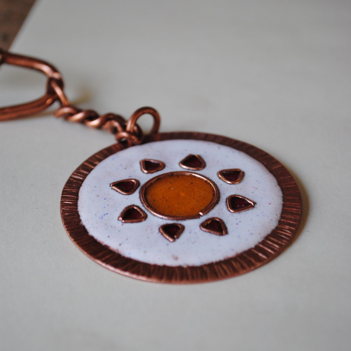 Handcrafted Sooraj Copper Enamel Keychain