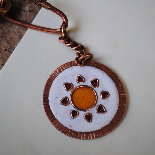 Handcrafted Sooraj Copper Enamel Keychain