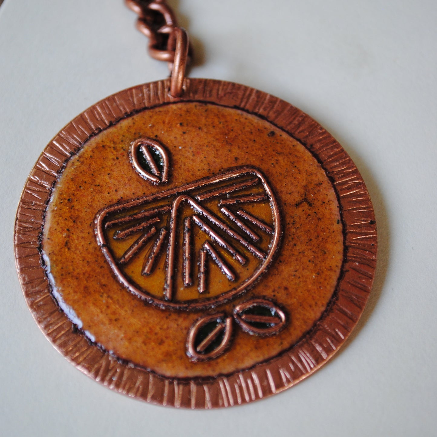 Handcrafted Nimbuzz Copper Enamel Keychain