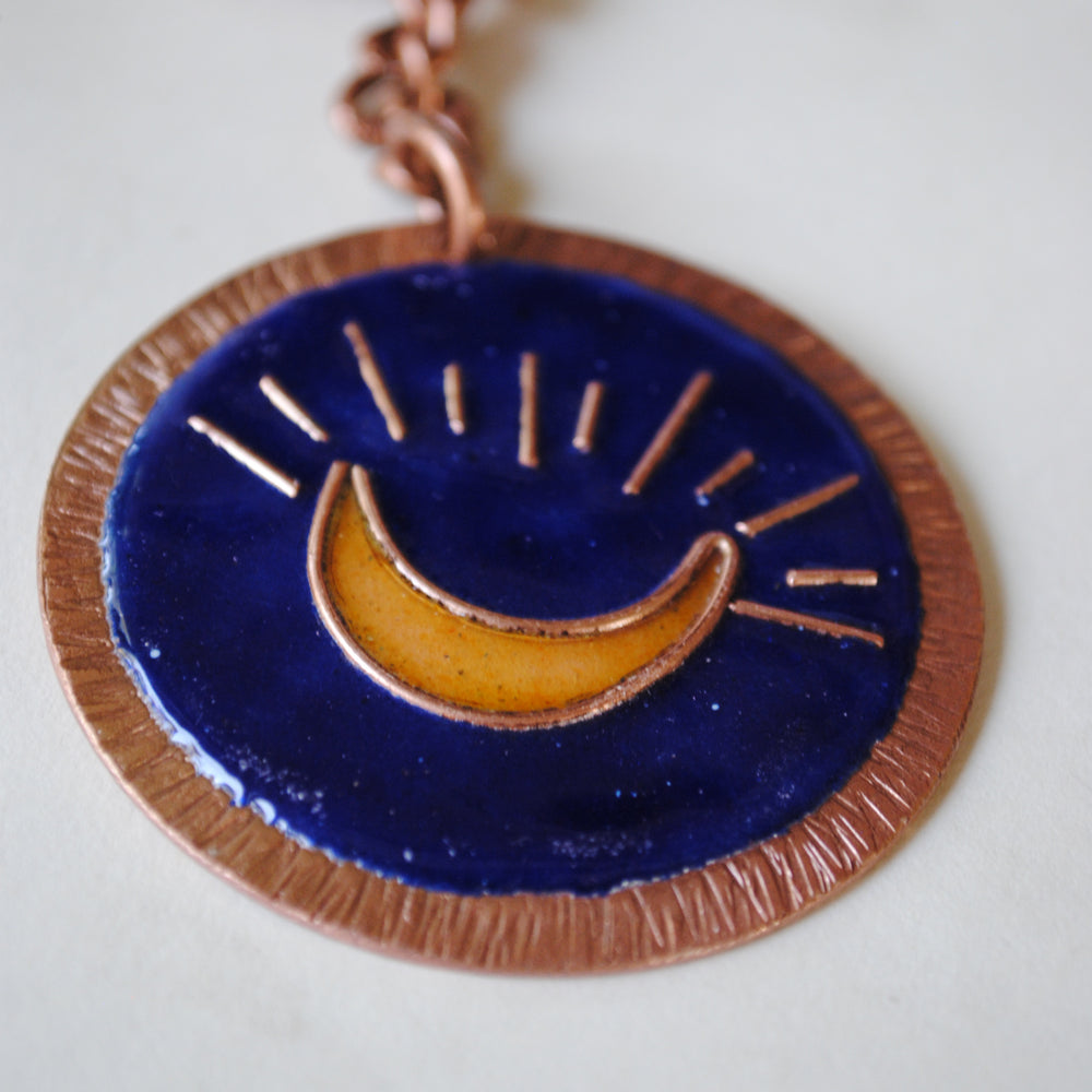 Handcrafted Chanda Copper Enamel Keychain