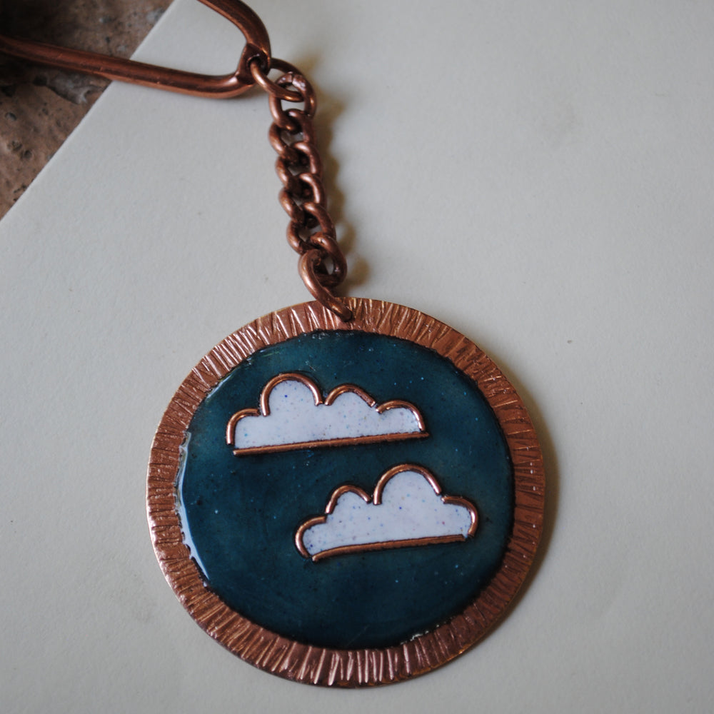 Handcrafted Baadal Copper Enamel Keychain