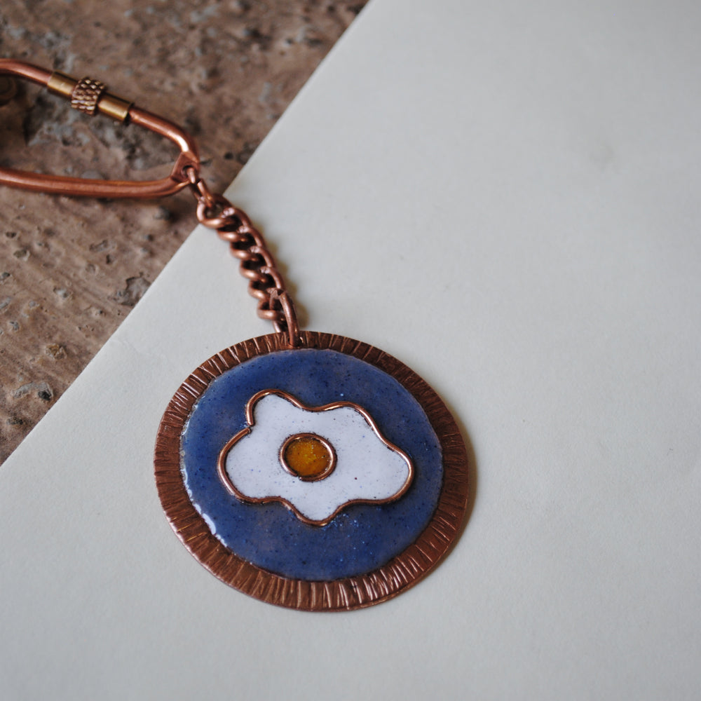 Handcrafted Ande ka Funda Copper Enamel Keychain